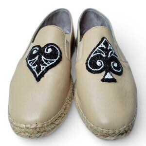 Gems Beadit Beaded Hearts Slip On Espadrille Loafers 7.5
